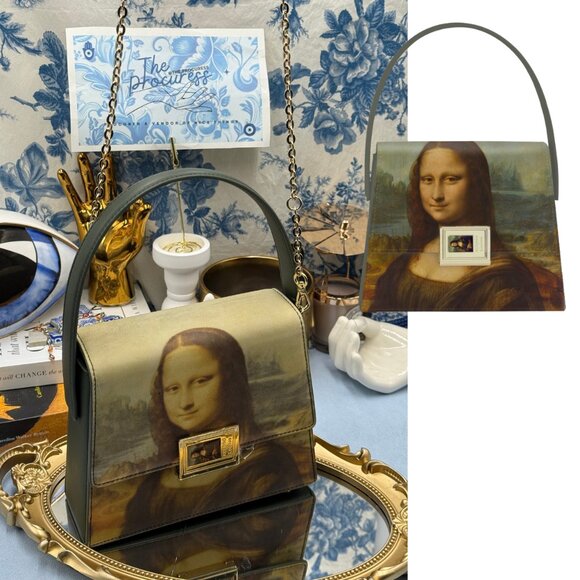 A. Cloud Handbags - 🆕 A. CLOUD x LOUVRE MUSEUM 🧿 NWT "Mona Lisa" DaVinci Handbag Chain Crossbody
